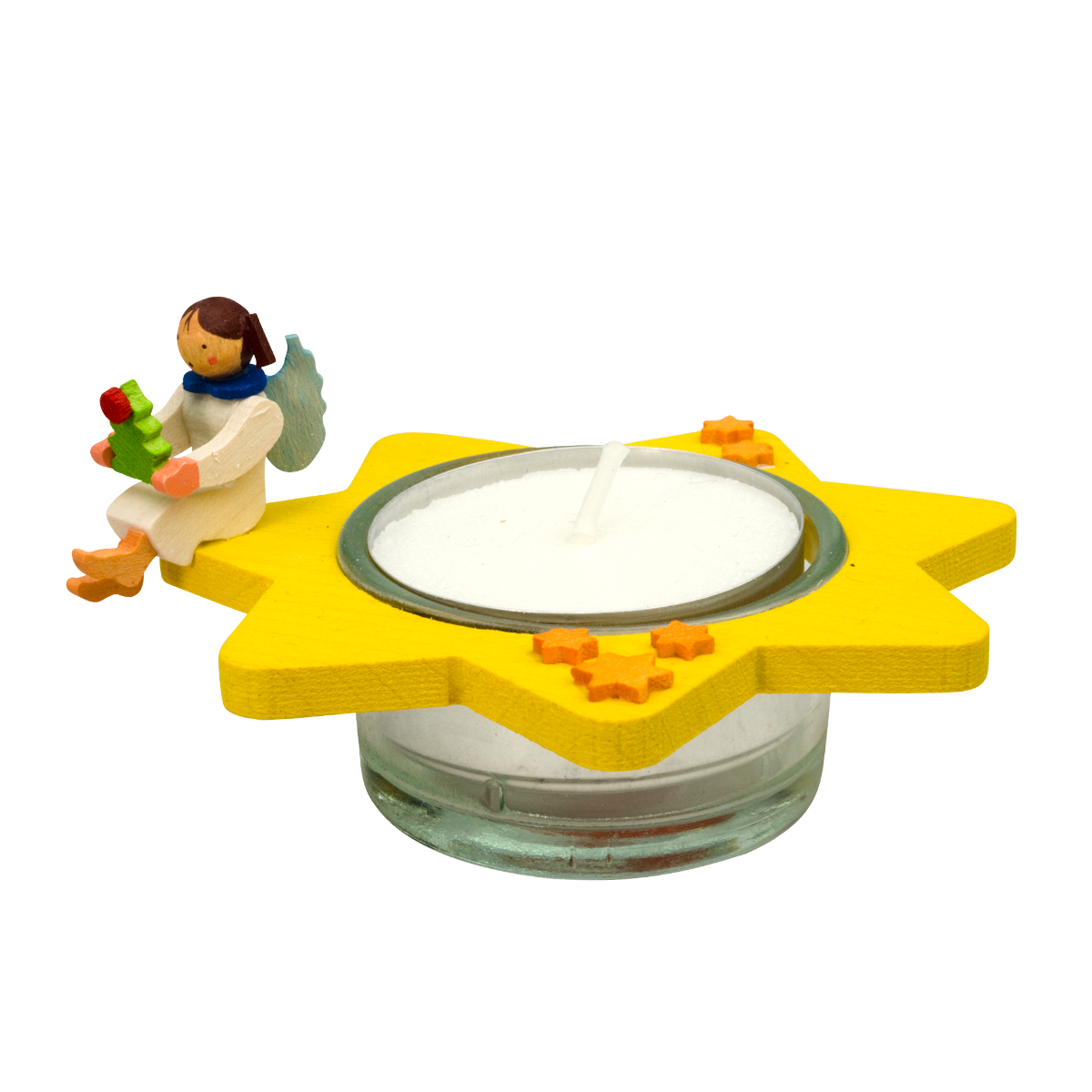 Teelichtstern mit Engel (4 Variante)