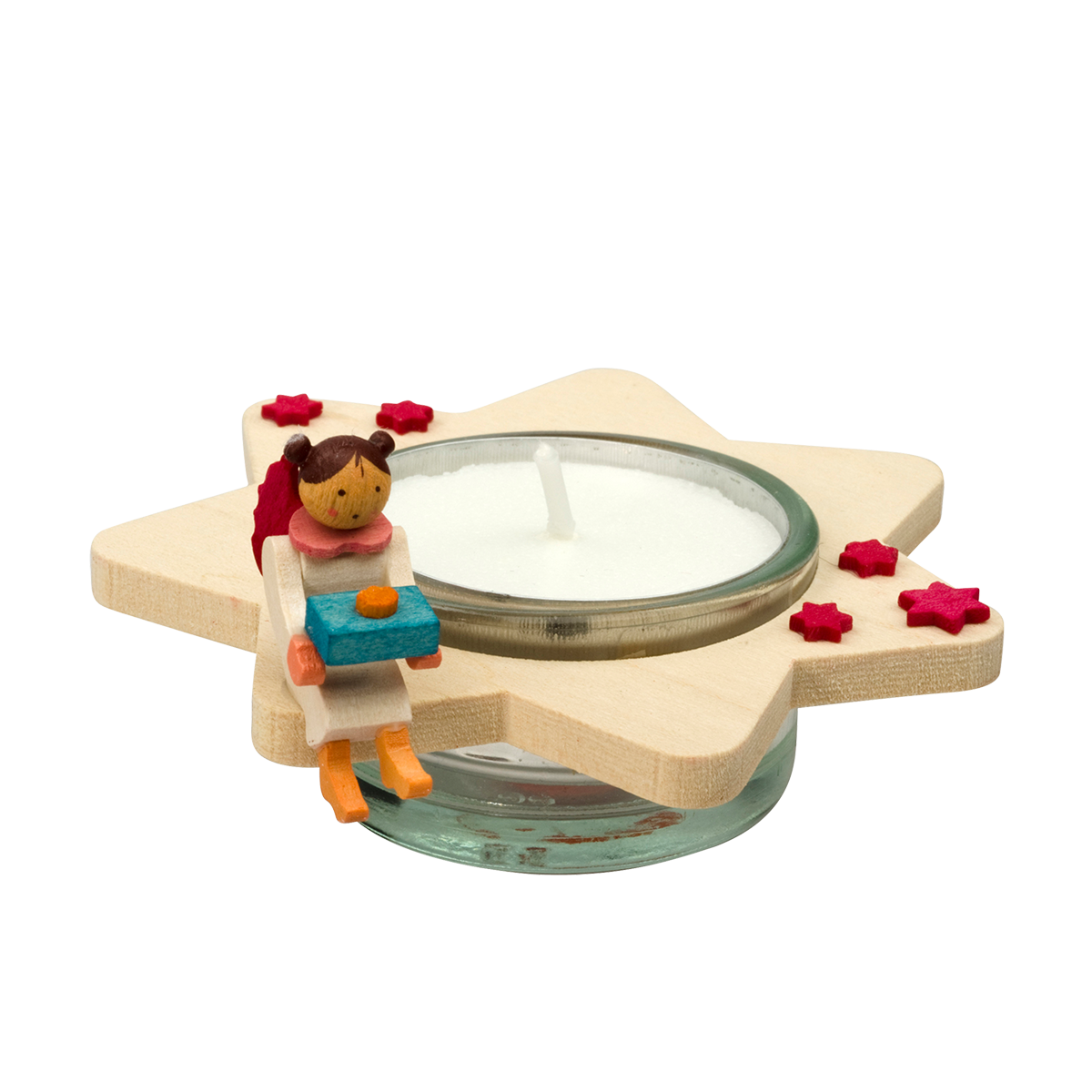 Teelichtstern mit Engel (4 Variante)
