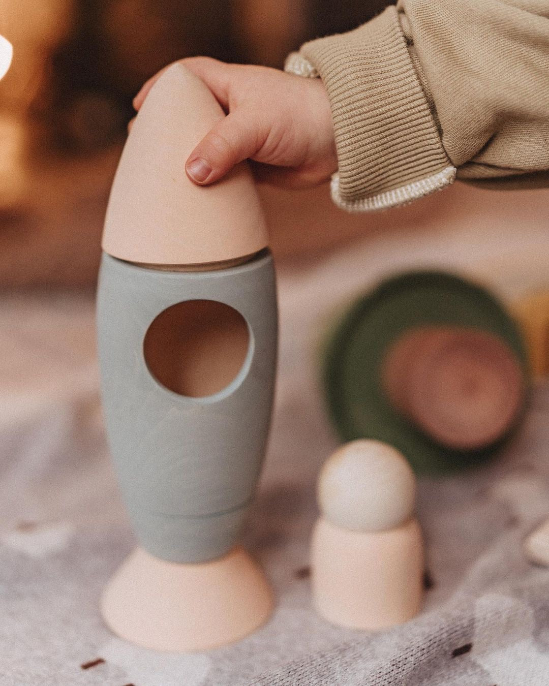 Wooden Rocket with figure